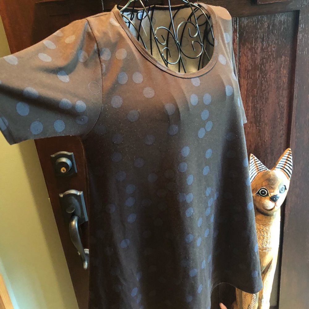 LuLaRoe Perfect T in brown and blue size S